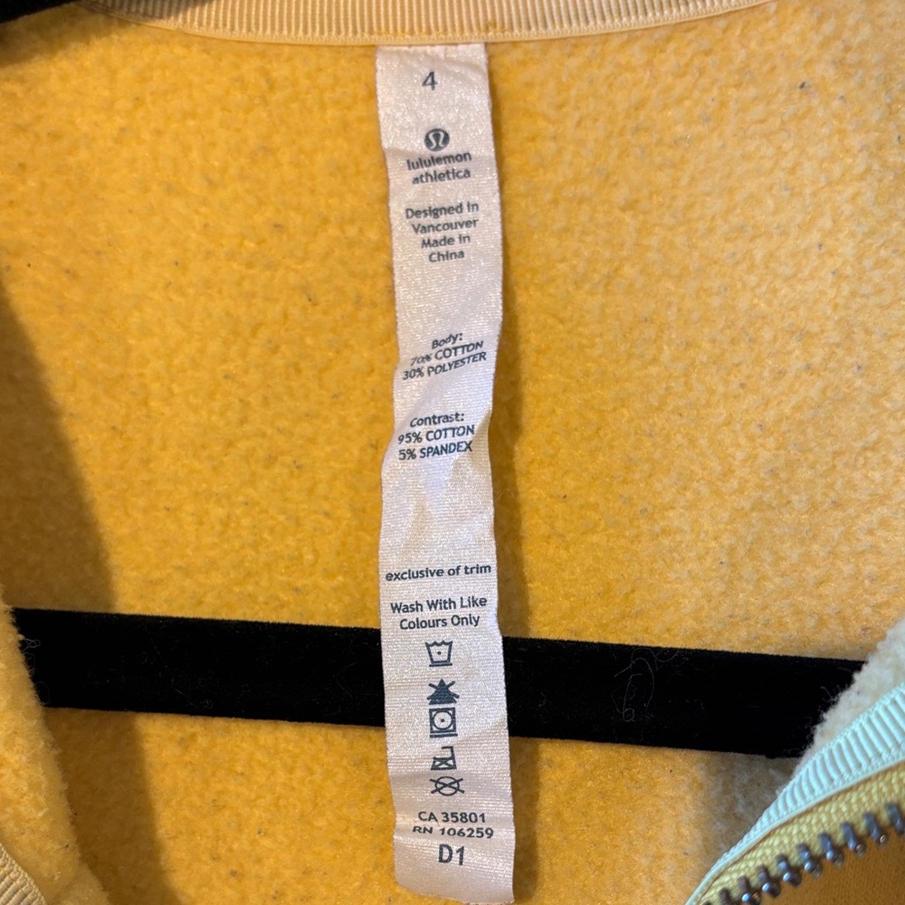 Lululemon Yellow Scuba Hoodie Jacket *flawed - Picture 2 of 7